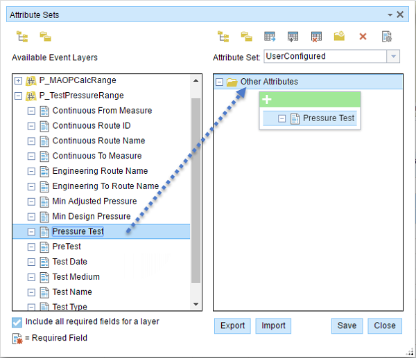 Event Editor Adding attribute fields Event Editor Adding attribute fields