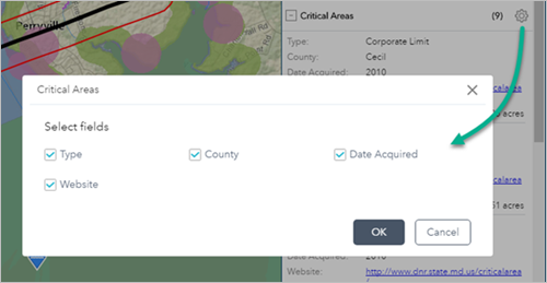 Select the fields to be presented with the results Select the fields to be presented with the results